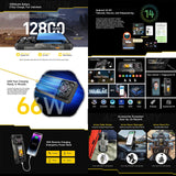 India Gadgets - Ulefone Armor 30 Pro 5G Rugged Android Mobile Phone: 16Gb + 512Gb: 50MP + 64MP Night Vision Camera: 6.95" FHD+ + 3.4" Rear Display: 12800mAh Battery with 66W Fast Charging + OTG Reverse Charging: Waterproof IP68 Smartphone
