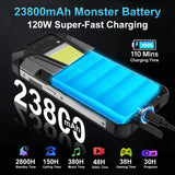 India Gadgets - Unihertz Tank 2 Pro Rugged Mobile Phone: 100 Lumens DLP Projector: 6.79" FHD+: 12Gb + 512Gb: 100MP + 64MP Night Vision Camera: IR Blaster Remote: Large 23800mAh Battery with 120W Fast Charging: Dual Camping Light