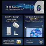 India Gadgets - Smart Mini LCD Android Projector With Hidden Lift Gimbal: 4K 1080P Support: 240 ANSI Lumens: 60 - 120 Inches: Auto Keystone Correction: Lightweight Travel Ready