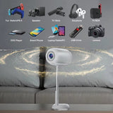 India Gadgets - Smart Mini LCD Android Projector With Hidden Lift Gimbal: 4K 1080P Support: 240 ANSI Lumens: 60 - 120 Inches: Auto Keystone Correction: Lightweight Travel Ready