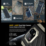 India Gadgets - Ulefone Armor 22 Rugged Android Mobile Phone: 8Gb + 256Gb: 64MP + 64MP Night Vision Camera: 6.58" FHD+ Display: Large 6600mAh Battery with 33W Fast Charging: IP68 Waterproof, Rugged, Shockproof