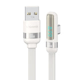 India Gadgets - 6A 1.2m Standard USB-A to USB Type-C Charging Cable with Digital Display: 480Mbps Data Transfer: Aluminum Alloy + Braided Cord + Elbow Connector