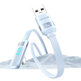 India Gadgets - 6A 1.2m Standard USB-A to USB Type-C Charging Cable with Digital Display: 480Mbps Data Transfer: Aluminum Alloy + Braided Cord + Elbow Connector