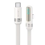 India Gadgets - 30W 1.2m USB Type-C to 8 Pin Lightning Fast Charging Cable with Digital Display: 480Mbps Data Transfer: Aluminum Alloy + Braided Cord + Elbow Connector
