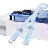 India Gadgets - 30W 1.2m USB Type-C to 8 Pin Lightning Fast Charging Cable with Digital Display: 480Mbps Data Transfer: Aluminum Alloy + Braided Cord + Elbow Connector
