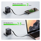 India Gadgets - Duzzona PD/QC 65W GaN Mini 2 Port Type-C/USB-C Fast Charger with Built-in Telescopic Retractable Cable with Magnetic Connector