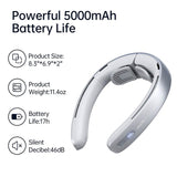 India Gadgets - FA45 Neck Fan Pro: 360 Degree Surround Strong Airflow: 100-Speed Cooling: 5000mAh Battery: LED Display: Perfect for Outdoor Workouts, Hiking & Festivals