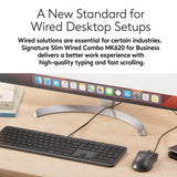 India Gadgets - Logitech Signature Slim Wired Keyboard and Wired Mouse Combo MK620 for Business - Wired Optical Mouse + Standard Size Keyboard, USB-C Ready to Use