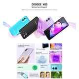 India Gadgets - Doogee N50 Android 13 Mobile Phone: 8Gb + 128Gb: Expandable Ram Option: 50MP Dual Camera: 6.52" HD+ Display: 9.1mm Thin & Light Body