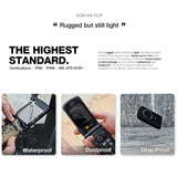 India Gadgets - AGM M8 Basic Simple Dual Sim Flip Phone: 2.8 Inch QVGA Display: Biggest Phone Speaker 104dB: Hearing Aid Compatible T3 / M3: 1500mAh Removable Battery: IP68 Waterproof, Rugged, Shockproof