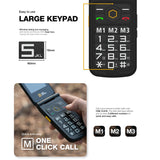 India Gadgets - AGM M8 Basic Simple Dual Sim Flip Phone: 2.8 Inch QVGA Display: Biggest Phone Speaker 104dB: Hearing Aid Compatible T3 / M3: 1500mAh Removable Battery: IP68 Waterproof, Rugged, Shockproof