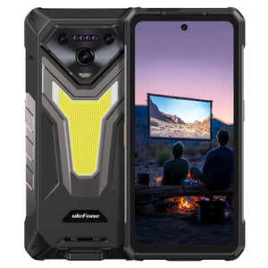 India Gadgets - Ulefone Armor 34 Pro 5G Rugged Phone: 16Gb + 512Gb: 6.95" FHD+ Display: 150 Lumens DLP Projector: 50MP + 64MP Night Vison Camera: Large 25500mAh Battery: 1100 Lumens Camping Light: IR Blaster Remote Control