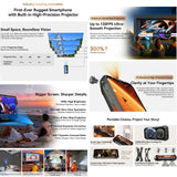 India Gadgets - Blackview XPLORE 2 Projector 5G Rugged Phone: 12Gb + 256Gb: 6.73" FHD+ Display: 100 Lumens DLP Projector: 50MP + 20MP Night Vison Camera: Large 20000mAh Battery: 400+ Lumens Camping Light: IR Blaster Remote Control
