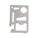 India Gadgets - 11-in-1 Stainless Steel Multi Function Pocket Survival Credit Card Size Tool Kit