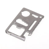 India Gadgets - 11-in-1 Stainless Steel Multi Function Pocket Survival Credit Card Size Tool Kit