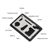 India Gadgets - 11-in-1 Stainless Steel Multi Function Pocket Survival Credit Card Size Tool Kit