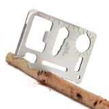 India Gadgets - 11-in-1 Stainless Steel Multi Function Pocket Survival Credit Card Size Tool Kit