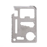 India Gadgets - 11-in-1 Stainless Steel Multi Function Pocket Survival Credit Card Size Tool Kit