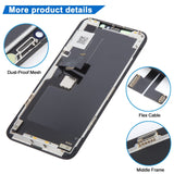 iPhone 11 Pro JK Incell LCD Screen - close-up of dust-proof mesh, flex cable and middle frame