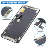 iPhone 11 Pro Max HD Incell LCD Screen - close-up of bracket, flex cable and middle frame
