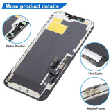 iPhone 12 / 12 Pro HD Incell LCD Screen - close-up of bracket, flex cable and middle frame