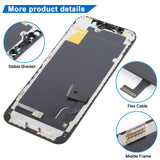 iPhone 12 mini HD Incell LCD Screen - close-up of bracket, flex cable and middle frame