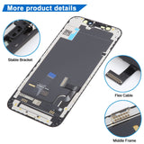 iPhone 12 mini JK Incell TFT LCD Screen - close-up of dust-proof mesh, flex cable and middle frame