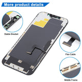iPhone 12 Pro Max HD Incell LCD Screen - close-up of bracket, flex cable and middle frame