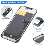 iPhone 13 Pro Max HD Incell LCD Screen - close-up of bracket, flex cable and middle frame