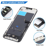 iPhone 13 Pro Max JK Incell LCD Screen - close-up of dust-proof mesh, flex cable and middle frame