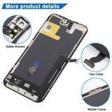 iPhone 14 Pro Max JK Incell LCD Screen - close-up of dust-proof mesh, flex cable and middle frame