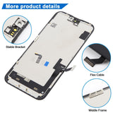 iPhone 15 Plus JK Incell LCD Screen - close-up of dust-proof mesh, flex cable and middle frame