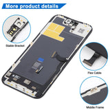 iPhone 15 Pro Max JK Incell LCD Screen - close-up of dust-proof mesh, flex cable and middle frame