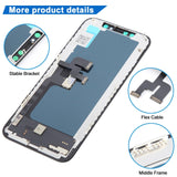 iPhone XS HD Incell LCD Screen - close-up of bracket, flex cable and middle frame