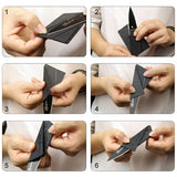 Folding Pocket / Wallet Knife: Credit Card Size: Small & Sharp Blade: Self Defense: Emergency - India Gadgetz