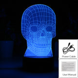 3D Led Light - Night Lamp - Skull - 7 Colors, 2 Light Modes - India Gadgetz