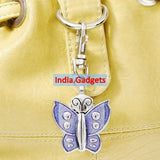 Broach Type Beautiful Enchanting Butterfly Key Chain Charm - Quartz Watch - Violet - India Gadgetz