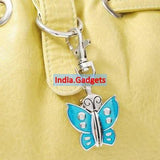 Broach Type Beautiful Enchanting Butterfly Key Chain Charm - Quartz Watch - Aqua - India Gadgetz