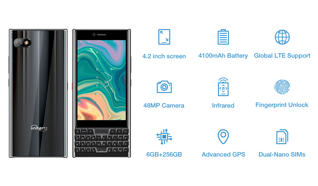 India Gadgets - Unihertz Titan Slim QWERTY Keyboard Dual Sim  