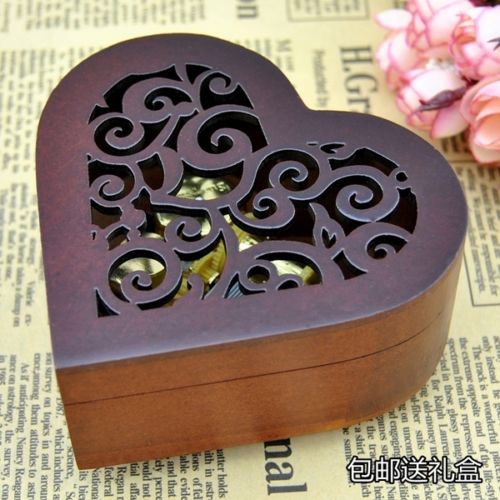 Retro Heart Shaped Carved Wind-Up Music Box: Love Tune - You Are My Sunshine - India Gadgetz