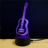 3D Led Light - Night Lamp - Guitar - 7 Colors, 2 Light Modes - India Gadgetz