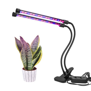 18W LED Plant Grow Light - Two Lights, Flexible Body, 24 Red LED, 12 Blue LED, Desk Clip, 400 To 840nm, 500 Lumen - India Gadgetz