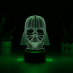 3D Led Light - Night Lamp - Star Wars Darth Vader - 7 Colors, 2 Light Modes - India Gadgetz