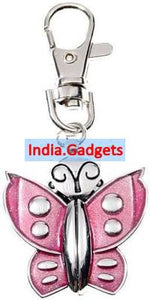 Broach Type Beautiful Enchanting Butterfly Key Chain Charm - Quartz Watch - Pink - India Gadgetz