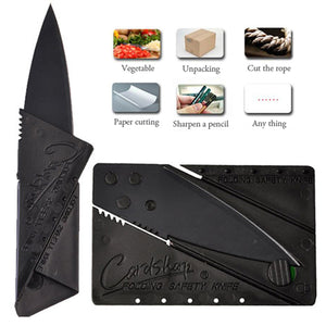 Folding Pocket / Wallet Knife: Credit Card Size: Small & Sharp Blade: Self Defense: Emergency - India Gadgetz