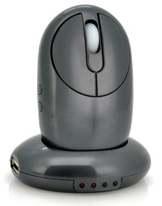 Wireless Optical Mouse with Extra Buttons: Charging Dock + 4 Port USB Hub - India Gadgetz