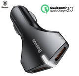 Baseus Quick Charge 3.0 Dual USB Port Car Rapid Charger Adapter: Output 36W 3A - India Gadgetz