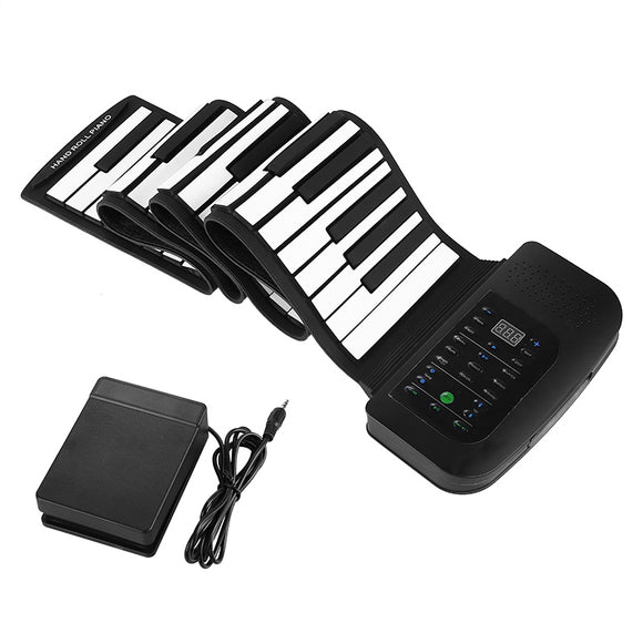 88 Key Foldable Carry Anywhere Roll Up Synthesizer Piano: 1000mAh Battery, Sustain Peddle, 140 Tones, 128 Rhythms, 30 Demo Songs - India Gadgetz