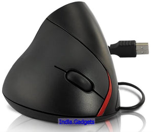 New Unique Ergonomic Design Vertical Optical USB Mouse With 5 Function Button Keys - India Gadgetz