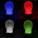 3D Led Light - Night Lamp - Skull - 7 Colors, 2 Light Modes - India Gadgetz